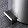 Stainless Steel Flip-Top Trash Can: Silent, Soft-Close, Foot-Operated Bin for Bathroom or Kitchen.