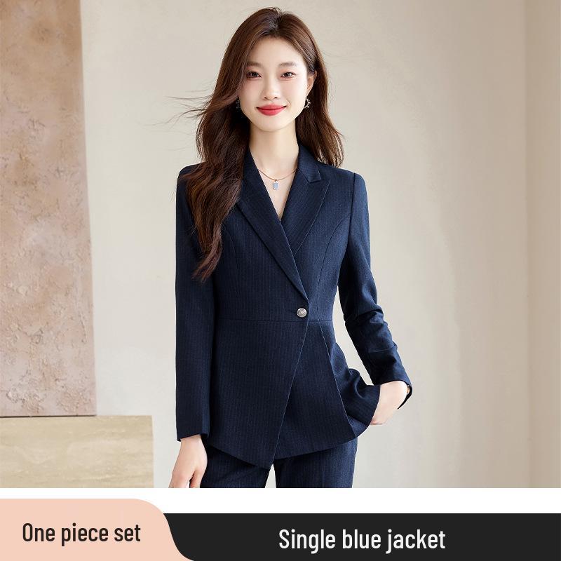 Women's High-End Business Formal Wear: Long Sleeve Suit Set for Spring/Autumn