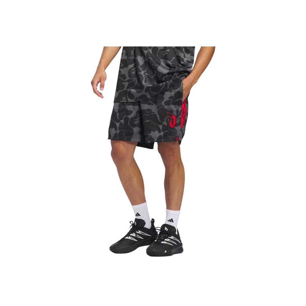 Adidas X Bape Collaboration Dame 9 FW24 Brand Logo Fashion Comfortable Breathable Basketball Shorts Men Shorts Carbon-Gray JF1153