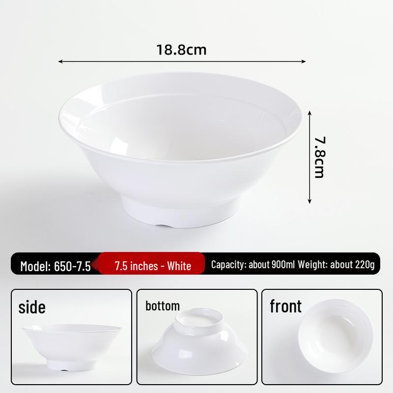Melamine Nordic Two-Color Noodle Bowl: Imitation Porcelain Conical Design for Restaurants and Mala Tang.