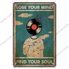 Retro Music Metal Tin Signs - Ideal for Music Party! Features CD, Radio, Guitar. Decor for Bar, Club, Living Room.