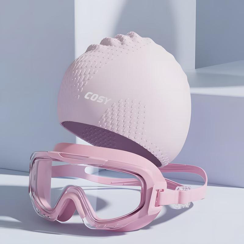 HANDUNYOU Adult Silicone Swim Cap & Goggles Set