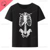 Halloween Finger Skeleton Printed  Tshirt Gothic Street Fashion Oneck Cotton Short Sleeve Tee Loose Breathable Hipster Tops