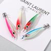 Luminous Copper Sinker Artificial Jigs Squid Hook Fishing Tackle Octopus Bait Wood Shrimp Lures