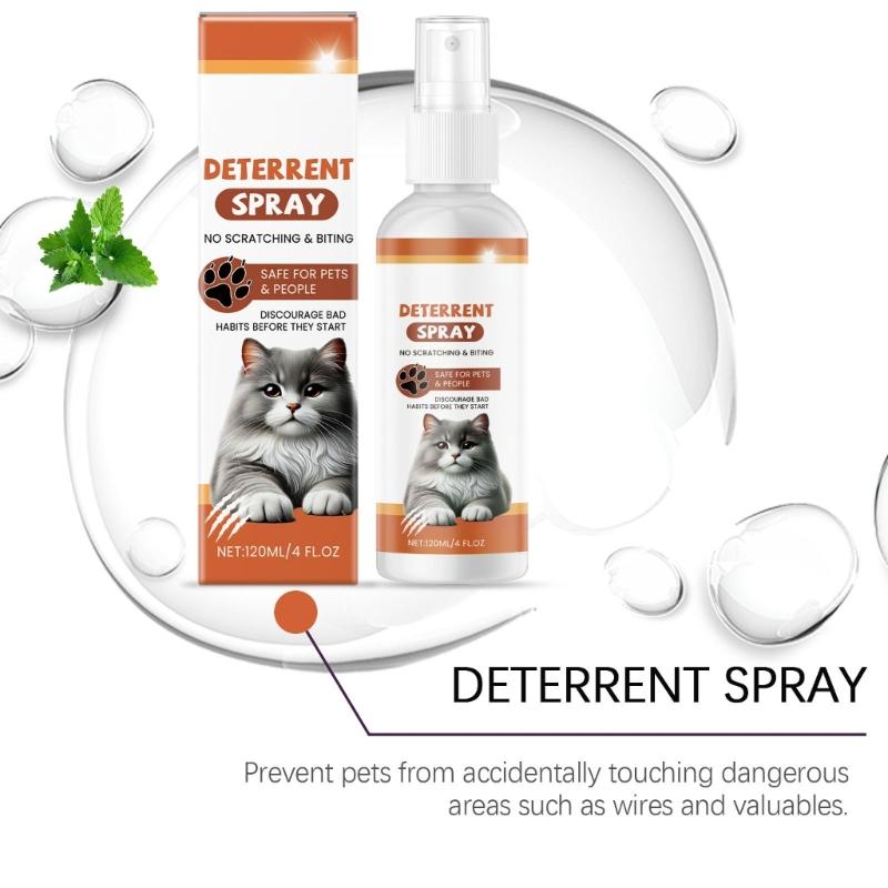 4 fl oz Sprays Disuasorios para Gatos Extractos Cítricos Seguros Uso Interior Exterior Prevenir Gatos Trepando Cama Daños por Orina Muebles Protector