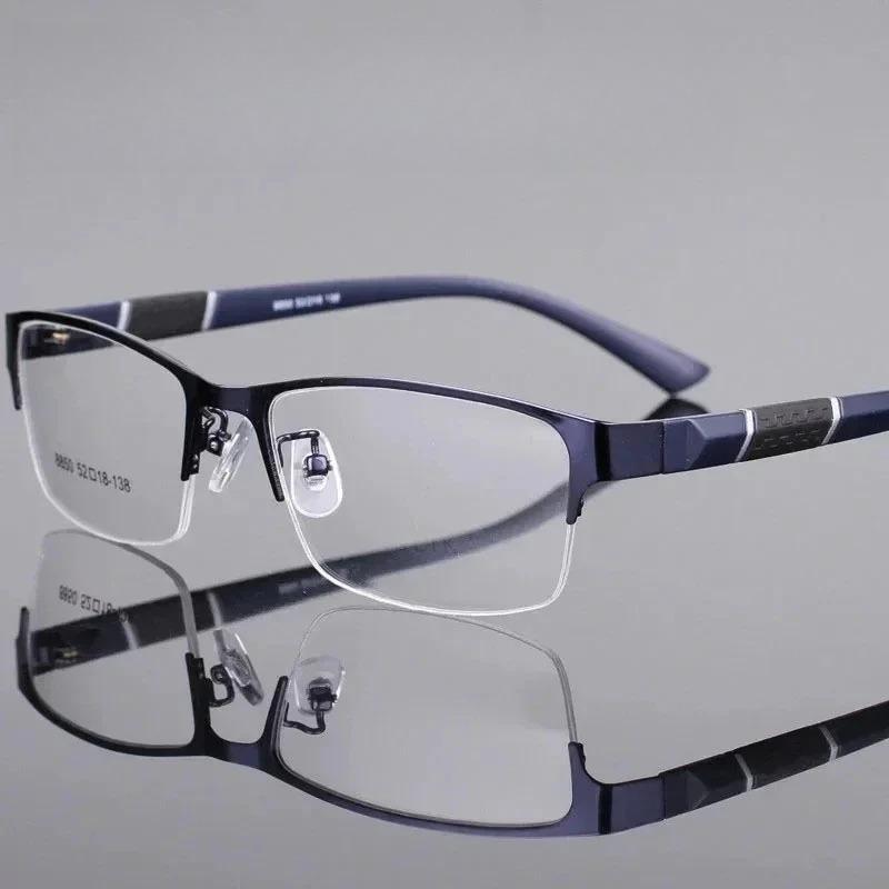 Metal Half Frame Reading Glasses Finished Eyewear for Men Business People Made of TR90 Material Degree +1.0 To +4.0
