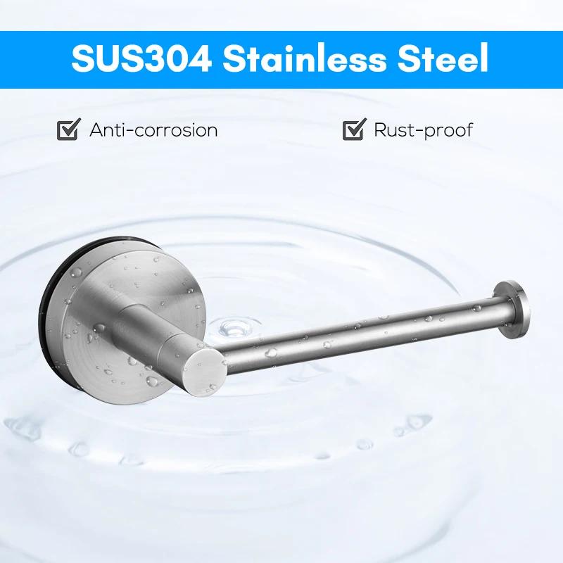 Toilet Roll Paper Holder Organizer Wall Mount Storage Reusable Kitchen Bathroom No Drill Tissue Towel Dispenser Stainless Steel