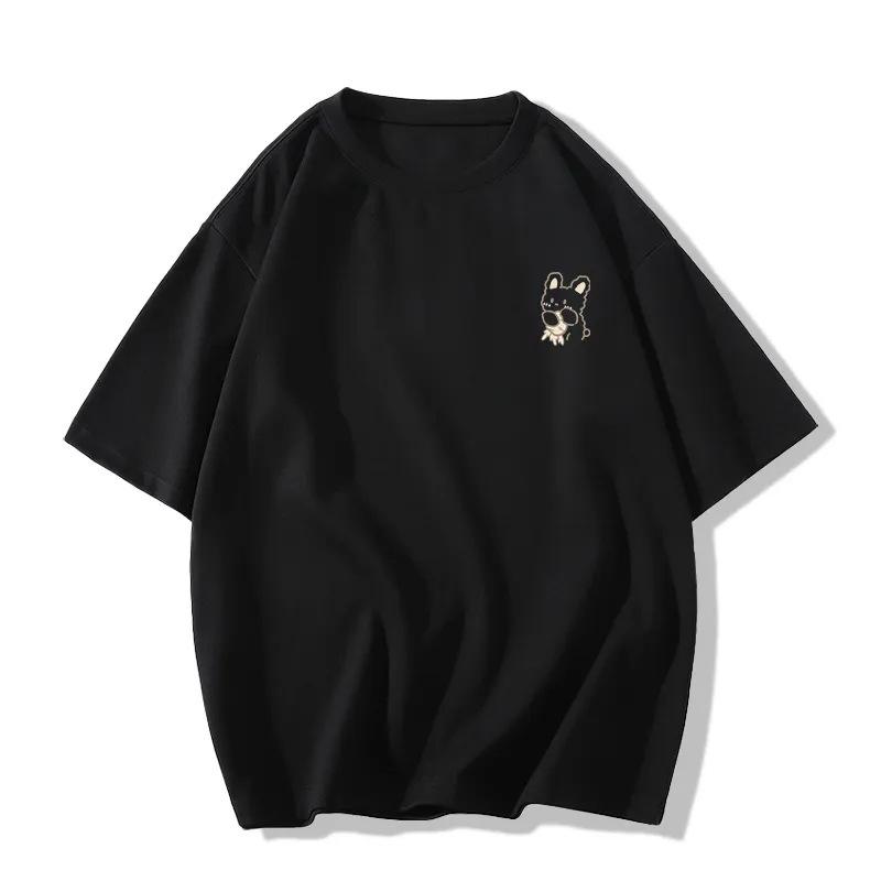 "2024 Sommer Damen süßes Häschen-Print Baumwoll-T-Shirt: Lässiges, halbärmeliges Oberteil im japanischen Stil"
