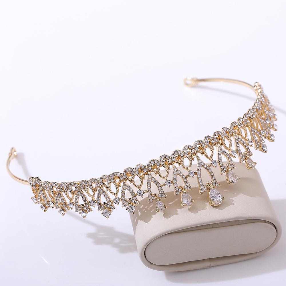 Acessórios de cabelo coreanos coroa de zircônia nupcial formato de flor tiara de diamante acessórios para vestido de noiva