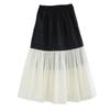 DIMANAF 2025 Spring Summer Plus Size Women New Skirts Vintage Elastic Pleated Elegant Long Skirts High Waist