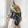 Winter Elegant Lady Style Printed Faux Cashmere Scarf For Women Double-Sided Cold Protection Neck Warm Scarf And Shawls 180*65Cm