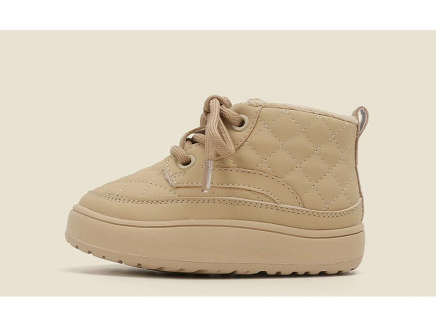 Winter-Gehschuhe für Kleinkinder aus Leder: Koreanische Kinderschneestiefel mit Fleece & Baumwolle für Babys und Mädchen.