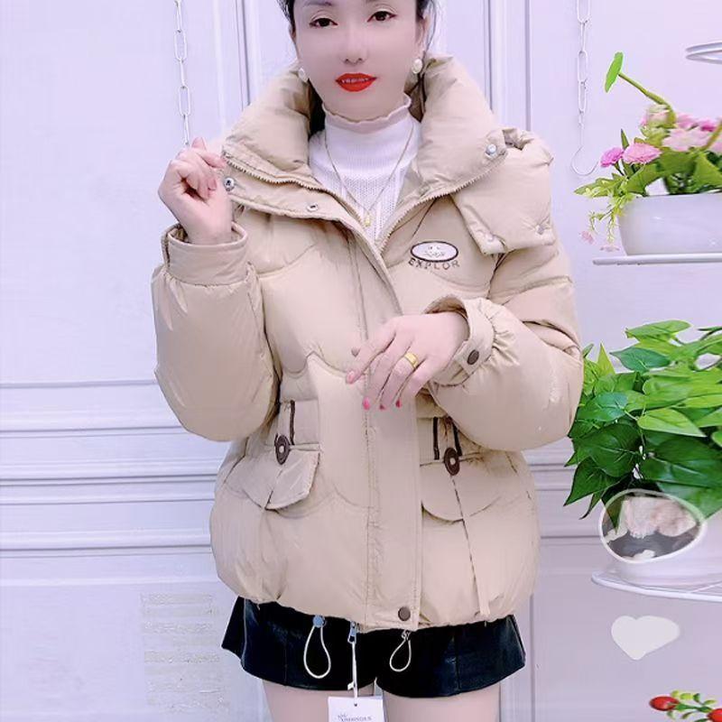 Down Padded Jacket Short Winter Padded Jacket Fashion Warm Hooded Loose Thick Padded Jacket