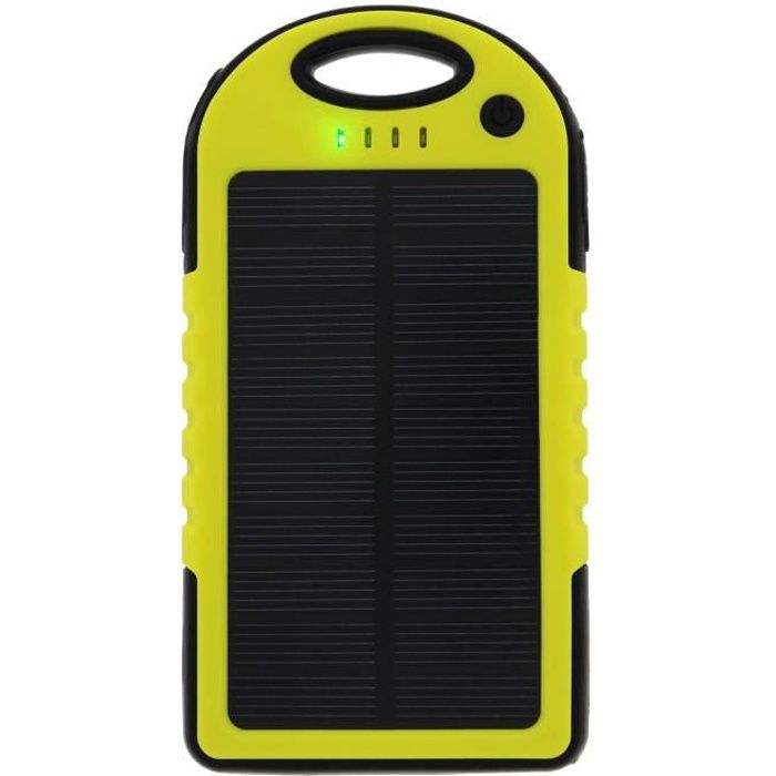 Caricabatterie solare Batteria di sicurezza 5000 mAh per cellulari e smartphone - Giallo
