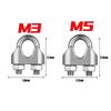 1-10pcs Stainless Steel U-Type Cable Clamp M5 M3 Steel Wire Rope Clip U Bolt Saddle Fastener Clothesline Tightener Hardware Tool