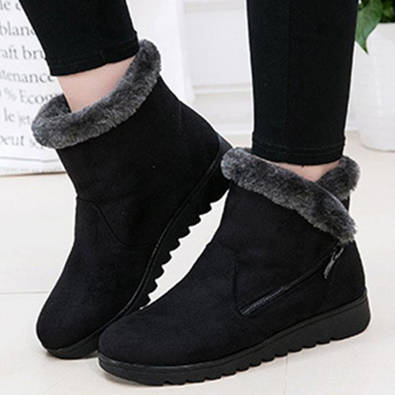 Winter Warm Women Snow Boots Platform Casual Shoes Plus Size Ladies Boots Zipper Woman Fur Waterproof Ankle Botas Mujer Shoes
