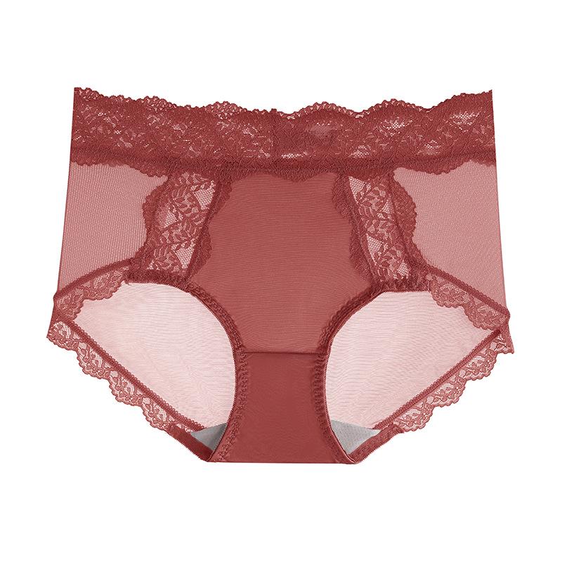 Satin Cool Comfort Damen Slips mit mittelhohem Bund aus Eis-Seide mit atmungsaktivem Maulbeerseiden-Schritt