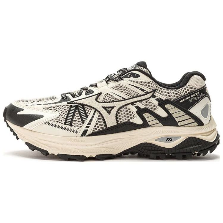 Mizuno Unisex Racer Trail Running Shoes Cream Black White D1GH223801 40