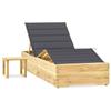 Day and Night - Day and Night Garden Lounger with Impregnated Pine Wood Table and Cushion