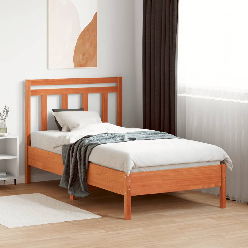 Headboard Wax Brown 100 Cm Solid Pine Wood
