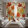 2 bucăți de frunze de arțar roșu de toamnă HD, perdea decorativă, perdea galbenă cu imprimeu digital, decorațiune stil decorațiune casă l