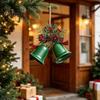 Indoor Holiday Scene Arrangement Christmas Bell Ornaments, Metal Double Jingle Bells Xmas Tree Hanging Gift for Friends Decoration with Pinecones