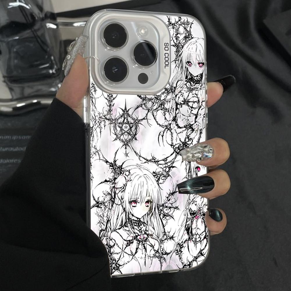 

White Gothic Cyber Sigil Cross Phone Case For iPhone 16,15,14,13,12,11,Pro,Max,Plus,Mini,XS Anti Fall Gray Silver Matte Bumper iPhone14