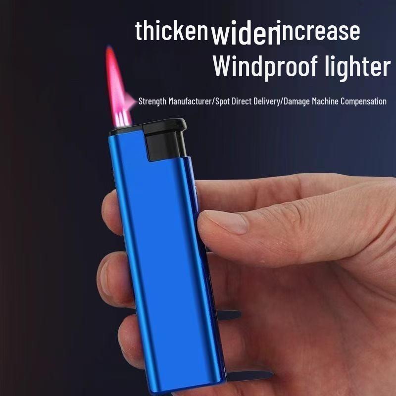 Large Windproof Blue Flame Household Lighter - Durable, Direct Jet