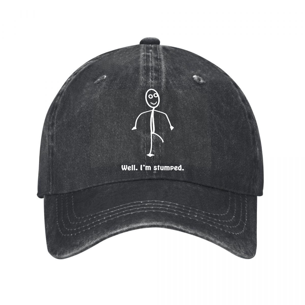 Vintage Washed Cotton Baseball Cap Stick Figure Well Im Stumped Washed Baseball Cap Adjustable