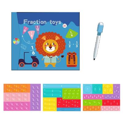 Giocattoli Montessori Matematici Magnetici sulle Frazioni Set Libro delle Frazioni in Legno Ausilio Didattico Aritmetico Giocattoli Educativi per Bambini