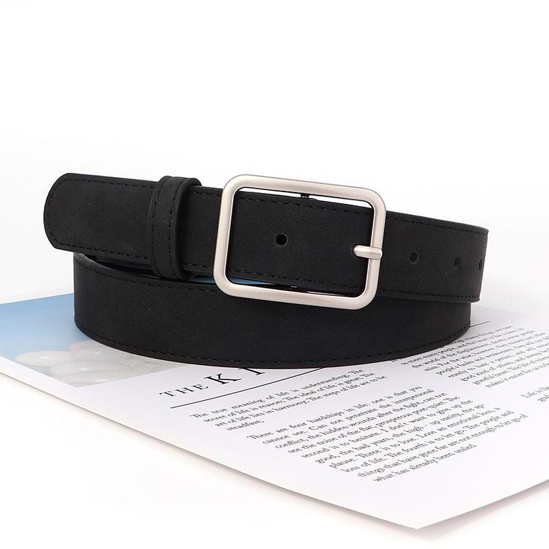 Simple Versatile Square Buckle Pu Leather Belt Fashion For Students