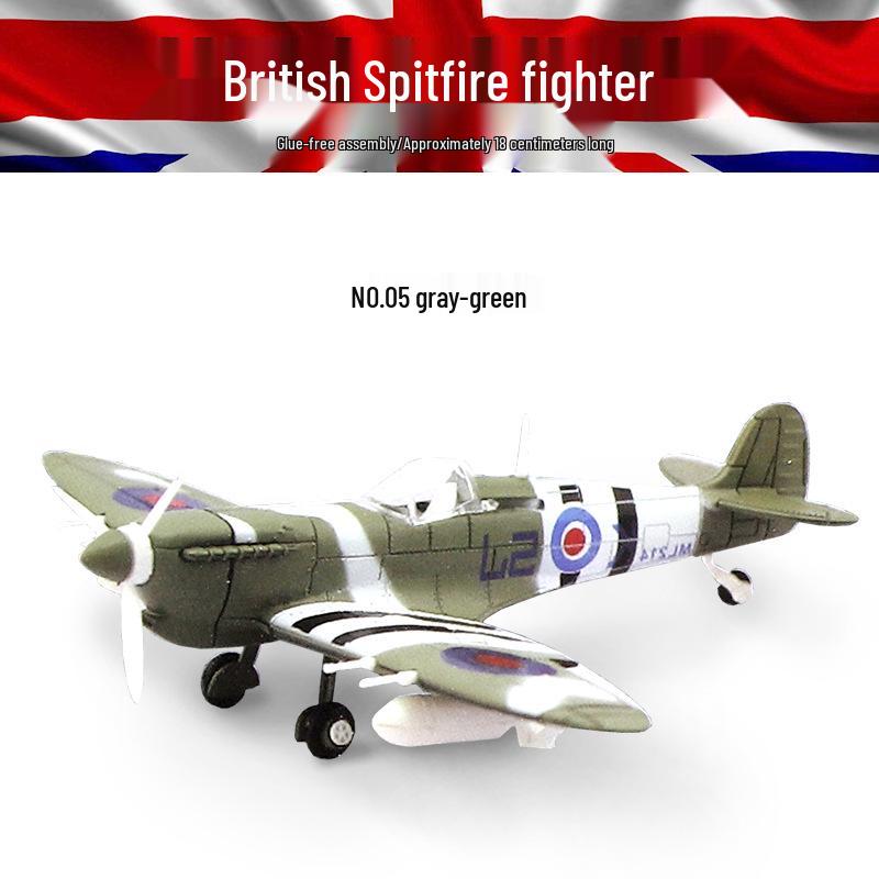 1/48 Scale WWII Corsair & Spitfire Fighter Aircraft Model Kit - 4D Assembly for Boys, Military Collection Ornament (30 Variations)