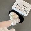 Cute Cartoon Tulip One-word Fluffy Slippers Women's Wear Autumn and Winter Fashion Casual Platform Cotton Slippers Single Shoes