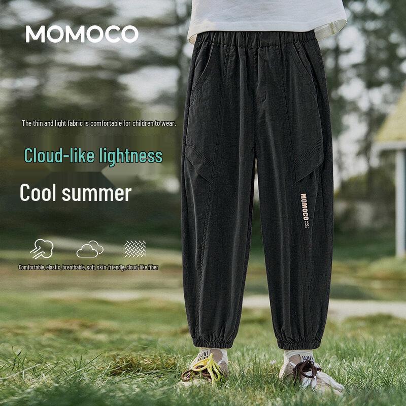 MOMOCO Boys  Summer Breathable Mesh Woven Cropped Casual Pants 150