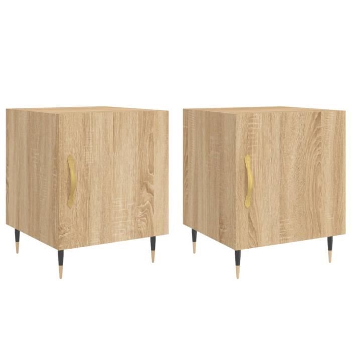 VidaXL Bedside Tables 2 Pcs Sonoma Oak 40x40x50 Cm Engineered Wood 827523