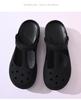 Color Block Clog Sandals - Closed Toe, Thick Sole, Non-Slip, Wear-Resistant