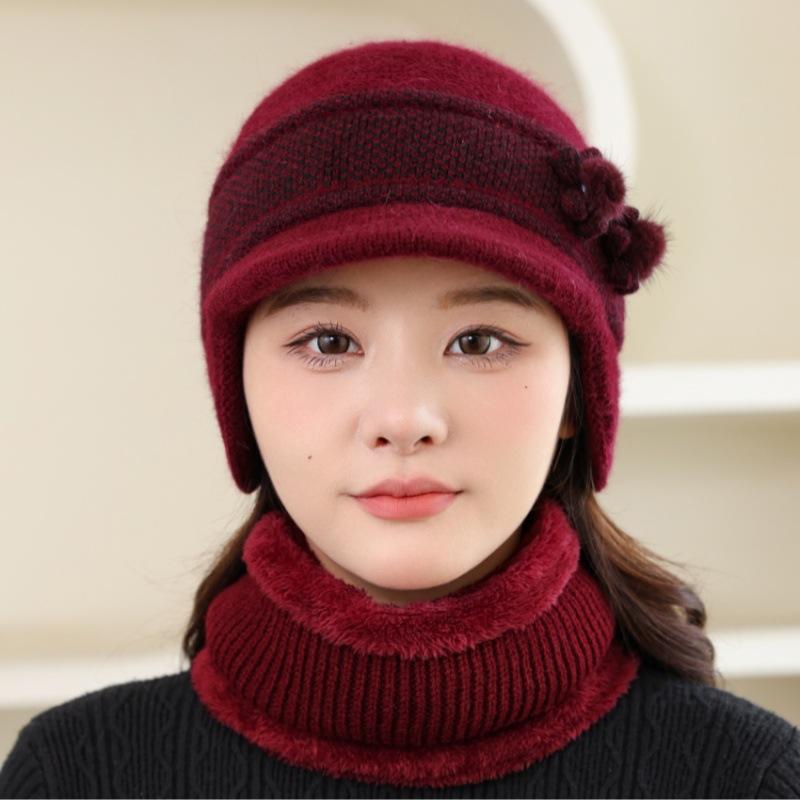 Autumn and Winter Velvet Thick Warm Hat Female Duck Tongue Ear Protection Faux Rabbit Fur Hat