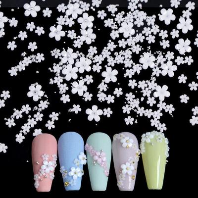 200Pcs Acrylic Crystal 3D Flower Nail Art Decoration Cute Mixed Size Manicure _A