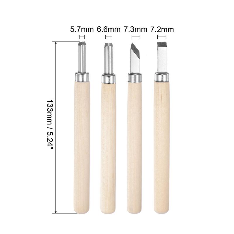 

4pcs Professional Wood Carving Chisel Hand Tool Small/Medium/Big Flat/Triangle/Arc/Diagonal Blade Wood Carving Knife Set 4pcs