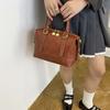 Vintage Oilwax Leather Boston Bag Women's Portable Messenger Bag