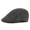 Men's Warm Woolen Tweed Flat Cap Retro British Plaid Ivy Cap Autumn Winter Cabbie Hat Vintage Beret Duckbill Cap