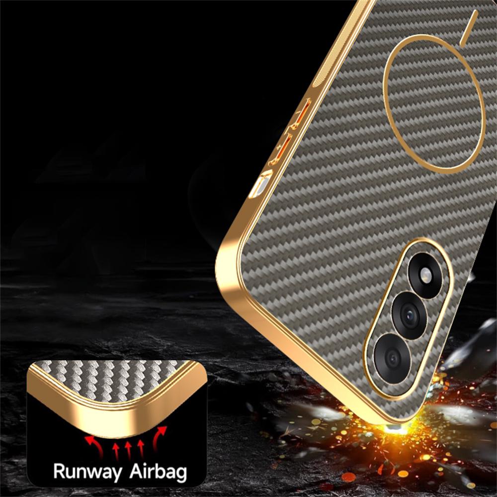 For OnePlus Ace 5 Ultra 5G/Nord 5 5G Phone Case Carbon Fiber Textured Electroplated TPU Back Cover