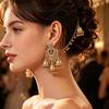Bohemian Rhinestone Tassel Earrings: Ethnic Beaded Exaggerated Set