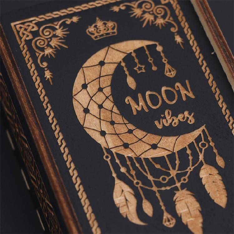 Wood Push Pull Tarots Card Storage Box Portable Card Container Astrology Trinkets Box Divination Card Storage Case