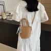 Japanese and Korean Versatile New Silk Scarves Contrasting Colors Woven Women's Portable Bucket Bag Spring Simple Shoulder Messenger Bag