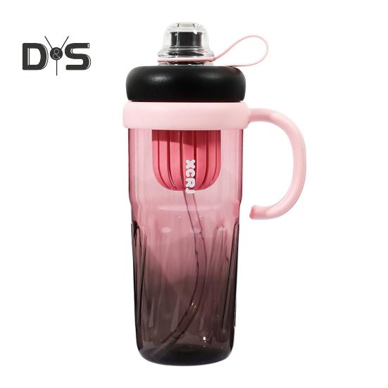 

Многоразовая кружка для питья, чашка для холодного кофе, цветная чашка для смузи, стакан 950 мл с трубочкой, герметичный пластиковый стакан без бисфенола А для студентов 950ml чёрный