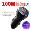 100W/120W USB Car Charger 5A Fast Charing QC 3.0 PD 3.0 SCP AFC Dual USB Car Phone Chargers for IPhone Huawei Samsung Xiaomi