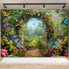Fairy Tale Enchanted Forest Backdrop Photography Wonderland Dreamy Jungle Mushroom Baby Birthday Party Backgrounds Decor Prop
