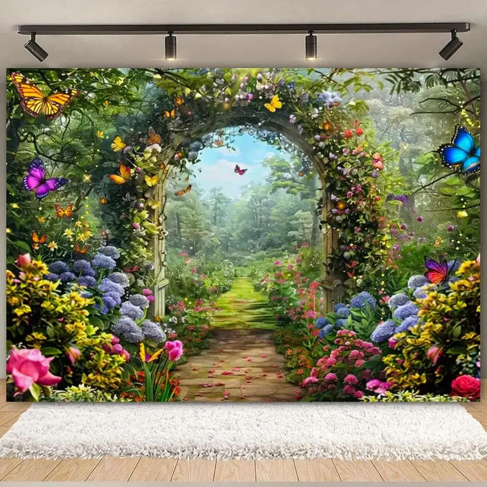 Fairy Tale Enchanted Forest Backdrop Photography Wonderland Dreamy Jungle Mushroom Baby Birthday Party Backgrounds Decor Prop