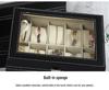 Rectangular Minimalist PU Leather 6-Slot Watch & Bracelet Storage Box with Window